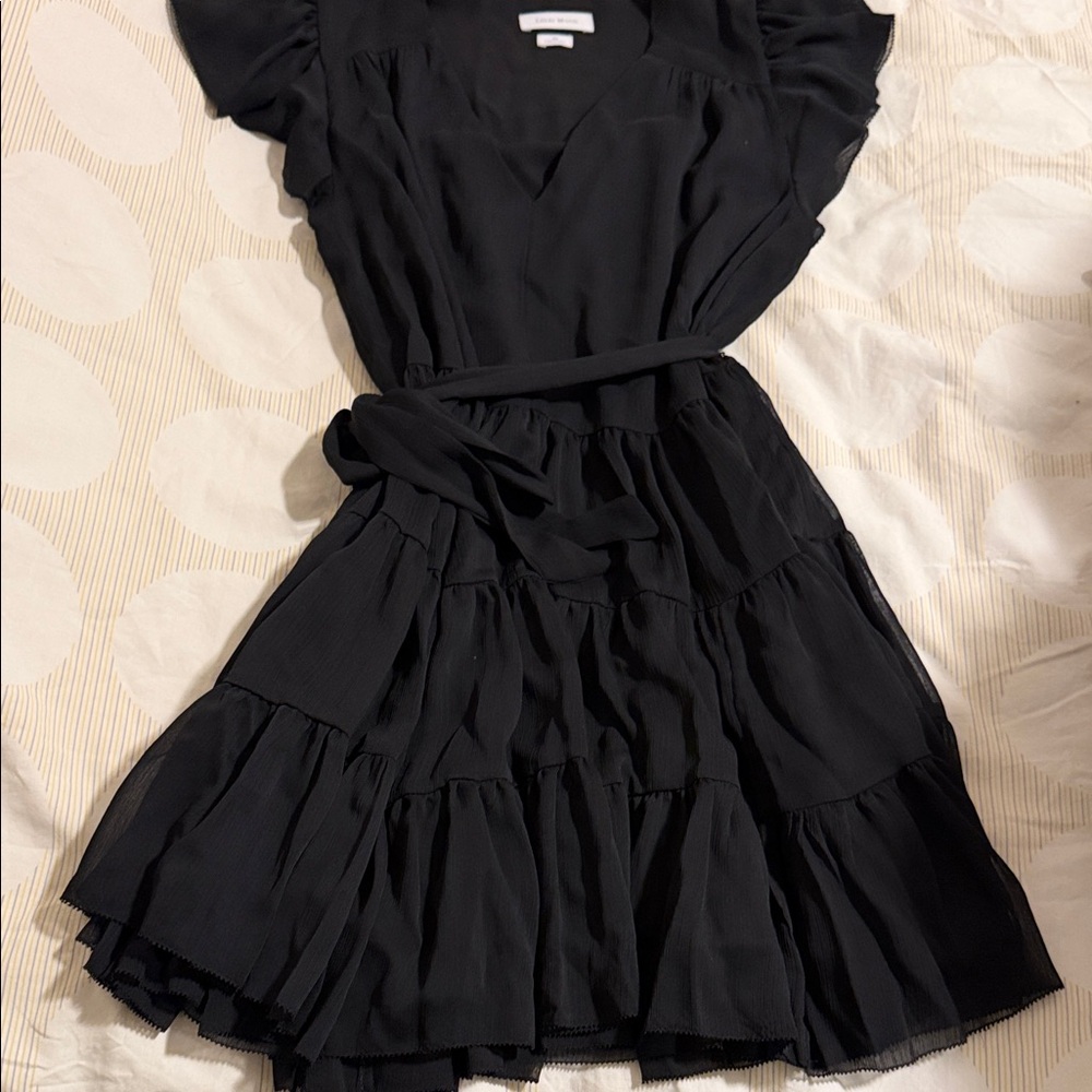 Aritzia Black Tiered Mini Dress